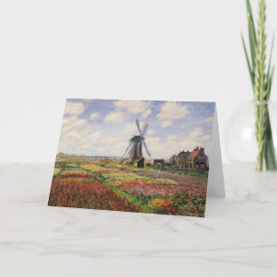 Claude Monet Tulip Fält Rijnsburg Kvarn Kort