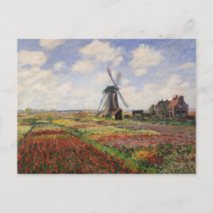 Claude Monet Tulip Fält Rijnsburg Kvarn Vykort