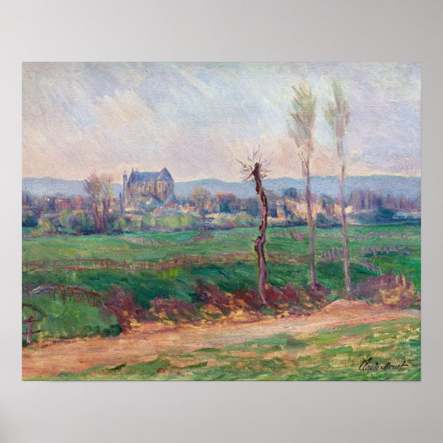Claude Monet - Utsikt över Vernon Poster (Framsidan)
