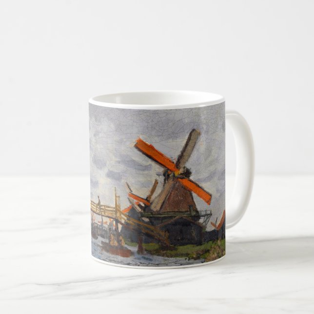 Claude Monet - Väderkvarnar nära Zaandam Kaffemugg (Framsida höger)