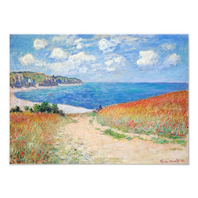 Claude Monet - Väg i Wheat Fält i Pourville Fototryck (Framsidan)