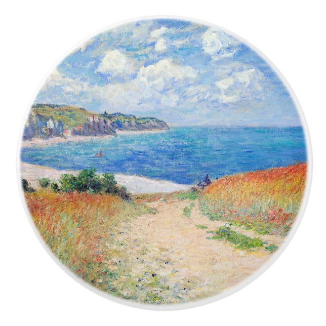 Claude Monet - Väg i Wheat Fält i Pourville Knopp (Framsidan)
