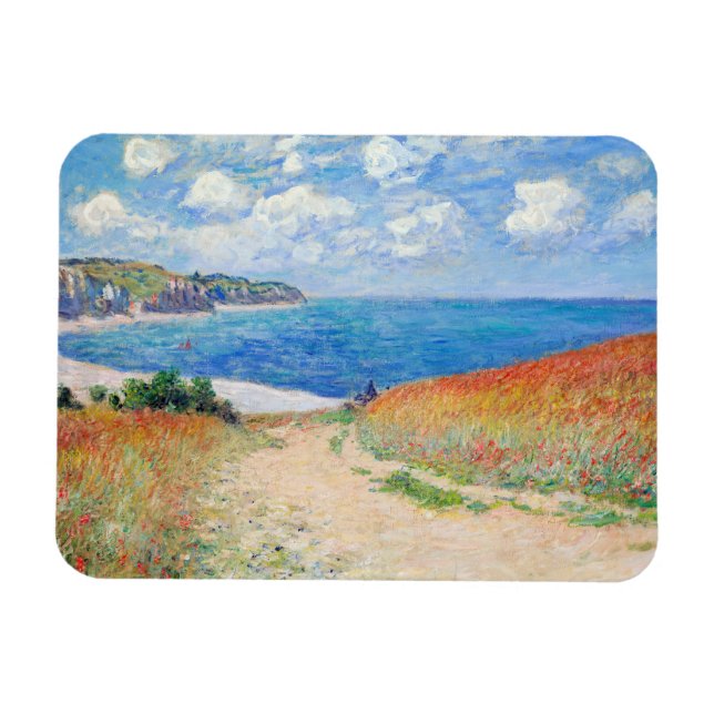 Claude Monet - Väg i Wheat Fält i Pourville Magnet (Horisontell)