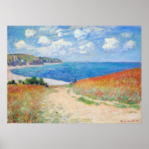 Claude Monet - Väg i Wheat Fält i Pourville Poster