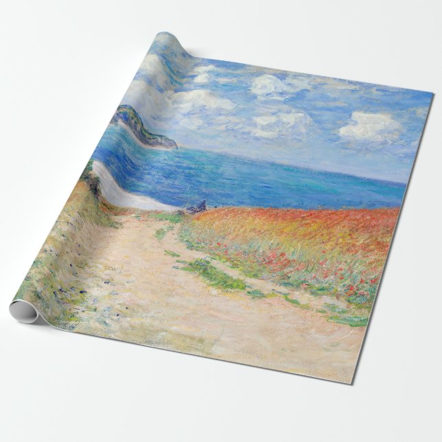 Claude Monet - Väg i Wheat Fält i Pourville Presentpapper (Utrullad)