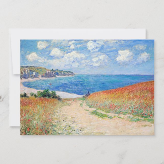 Claude Monet - Väg i Wheat Fält i Pourville Tack Kort (Framsida)