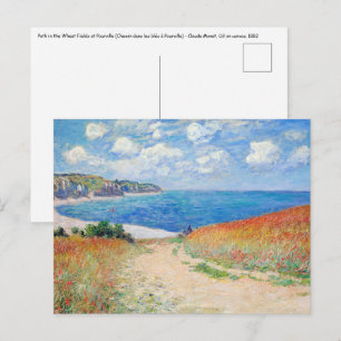 Claude Monet - Väg i Wheat Fält i Pourville Vykort