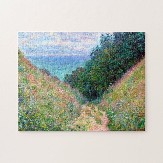 Claude Monet: Väg vid La Cavee Pourville Pussel (Horisontell)