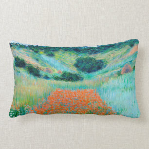Claude Monet Vall av vallmo i en grop nära giverny Lumbarkudde