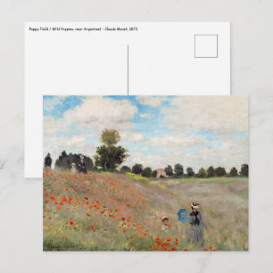 Claude Monet - Vall med vallmo Vykort