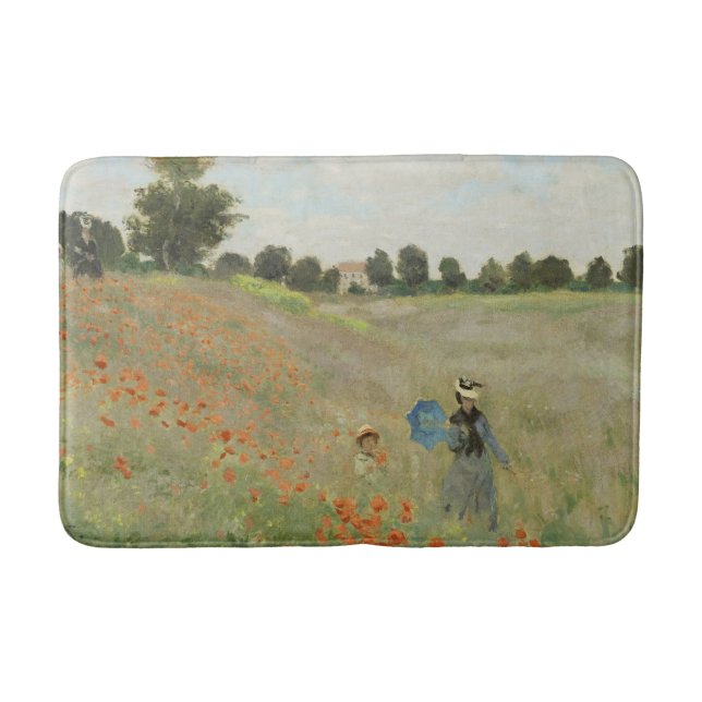 Claude Monet Vallmo fält nära Argenteuil Konst Badrumsmatta (Framsidan)