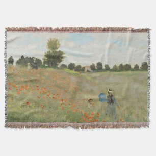 Claude Monet Vallmo fält nära Argenteuil Konst Filt