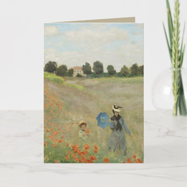 Claude Monet Vallmo fältet nära Argenteuil Konst Kort (Framsida)