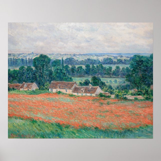 Claude Monet - Vallmoåkern, Giverny Poster (Framsidan)