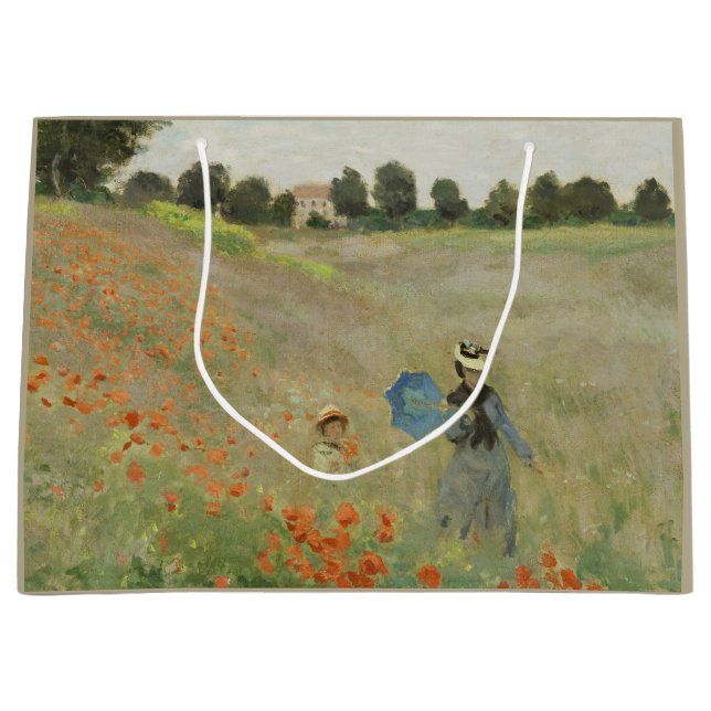 Claude Monet Vallmoåkern nära Argenteuil Konst (Framsidan)