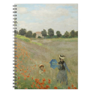 Claude Monet Vallmoåkern nära Argenteuil Konst Anteckningsbok
