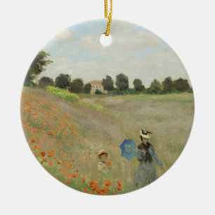 Claude Monet Vallmoåkern nära Argenteuil Konst Julgransprydnad Keramik