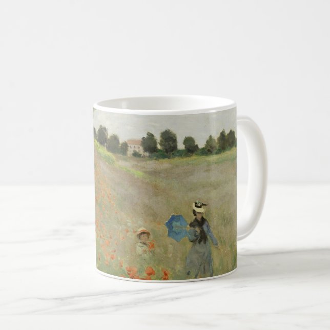 Claude Monet Vallmoåkern nära Argenteuil Konst Kaffemugg (Framsida höger)