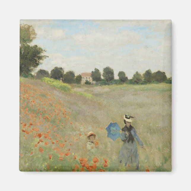 Claude Monet Vallmoåkern nära Argenteuil Konst Magnet (Framsidan)