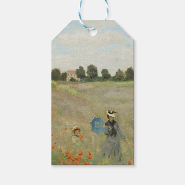 Claude Monet Vallmoåkern nära Argenteuil Konst Presentetikett (Framsidan)