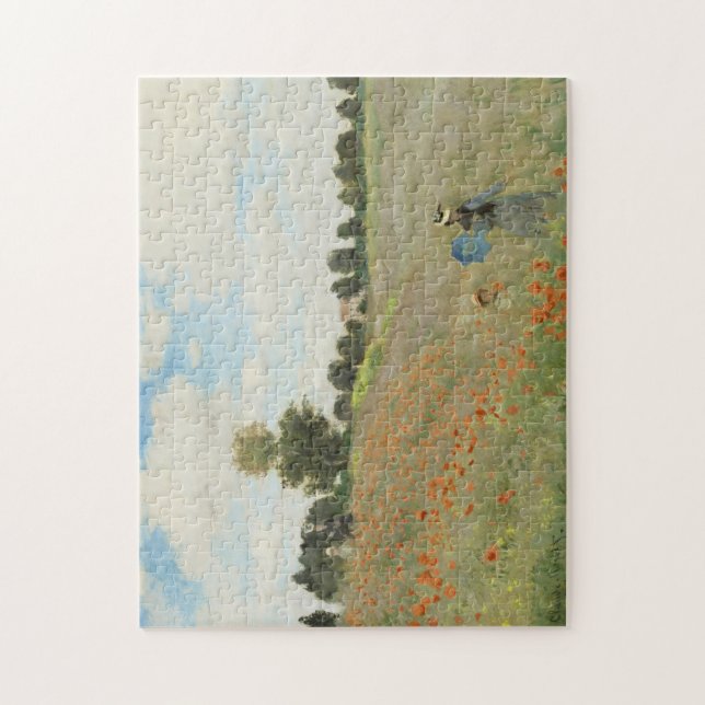 Claude Monet Vallmoåkern nära Argenteuil Konst Pussel (Vertikal)