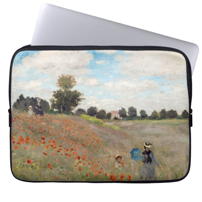 Claude Monet - Vallmofält Laptop Fodral (Framsidan)