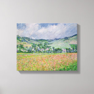 Claude Monet vallmofält nära Giverny, 1885 Canvastryck