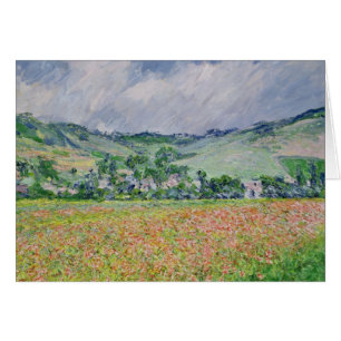 Claude Monet vallmofält nära Giverny, 1885 Hälsningskort