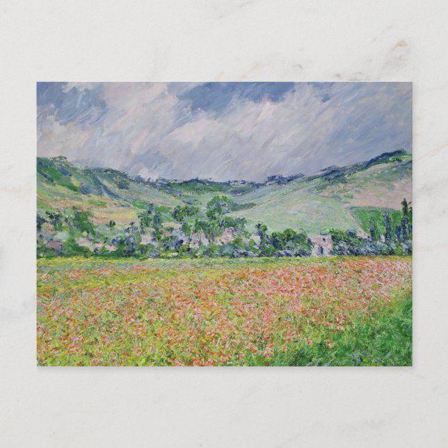Claude Monet | vallmofält nära Giverny, 1885 Vykort (Framsida)