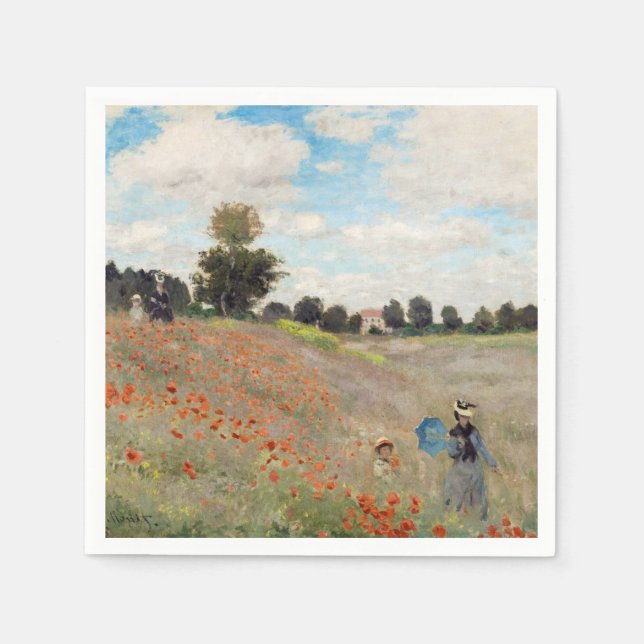 Claude Monet - Vallmofält Pappersservett (Framsidan)