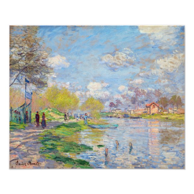 Claude Monet - Vår av Seine Fototryck (Framsidan)