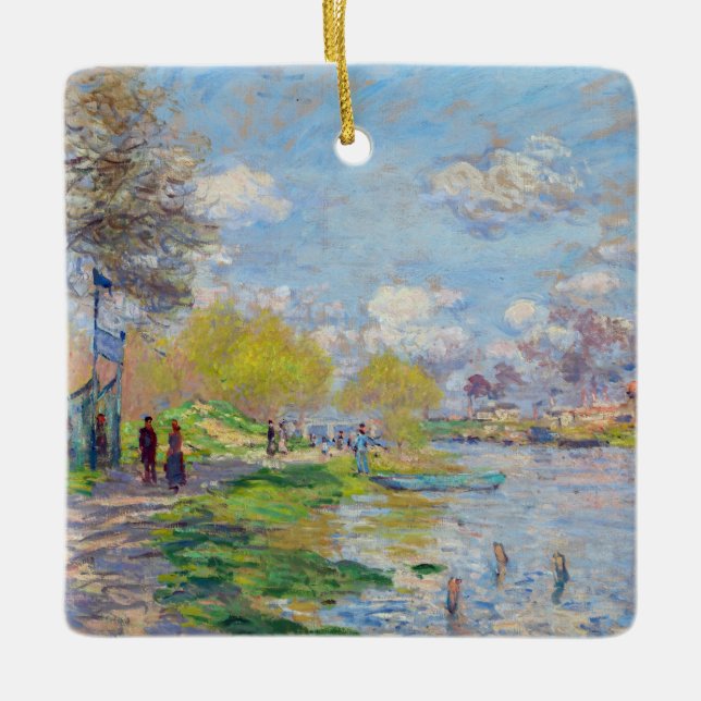 Claude Monet - Vår av Seine Julgransprydnad Keramik (Framsida)