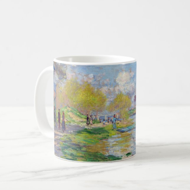 Claude Monet - Vår av Seine Kaffemugg (Framsida vänster)