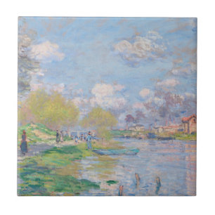 Claude Monet - Vår av Seine Kakelplatta