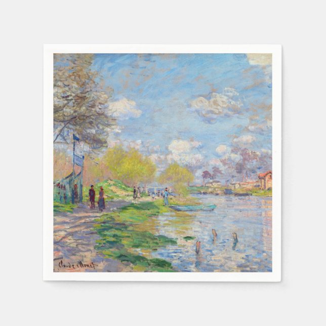 Claude Monet - Vår av Seine Pappersservett (Framsidan)