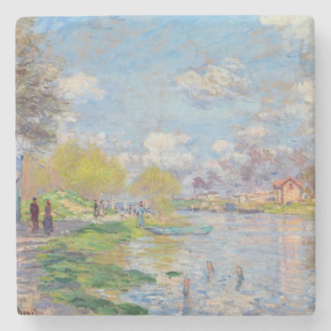 Claude Monet - Vår av Seine Stenunderlägg (Framsidan)
