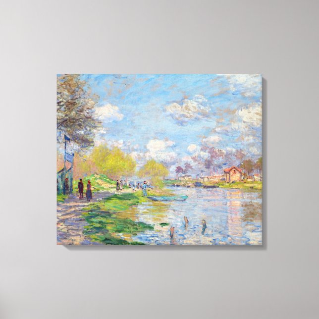 Claude Monet - Vår vid Seine Canvastryck (Framsida)