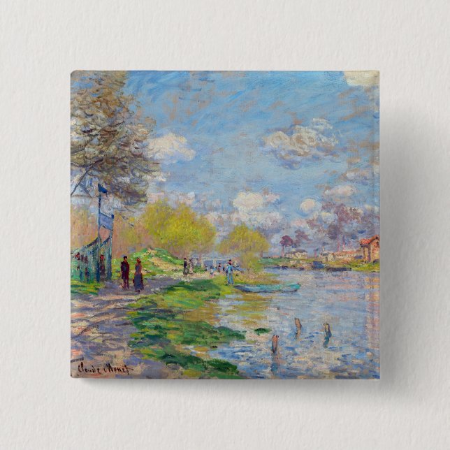 Claude Monet - Vår vid Seine Knapp (Framsida)