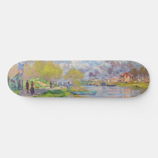 Claude Monet - Vår vid Seine Mini Skateboard Bräda 18,5 Cm (Horz)