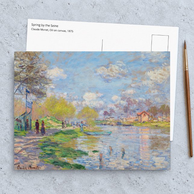 Claude Monet - Vår vid Seine Vykort (Skapare uppladdad)