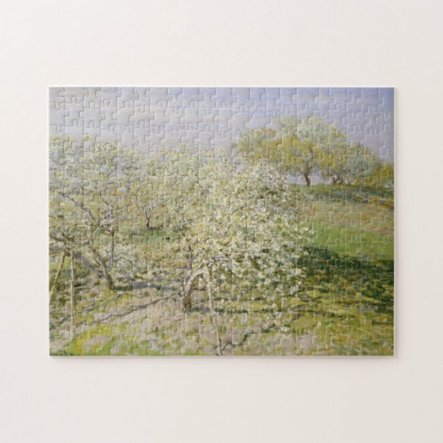 Claude Monet | vårfruktträd i blom Pussel (Horisontell)