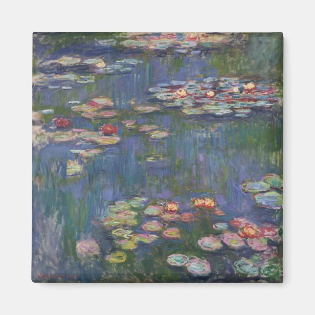 Claude Monet Vatten Lilies 1916 Fine Art Magnet (Framsidan)