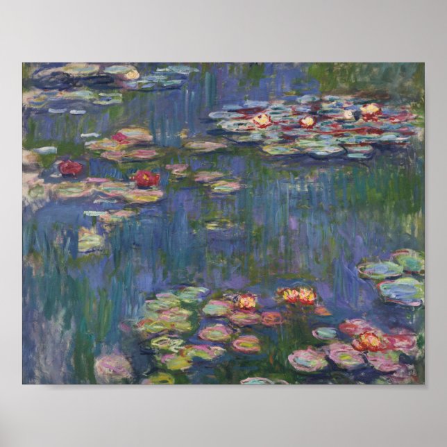 Claude Monet Vatten Lilies 1916 Fine Art Poster (Framsidan)