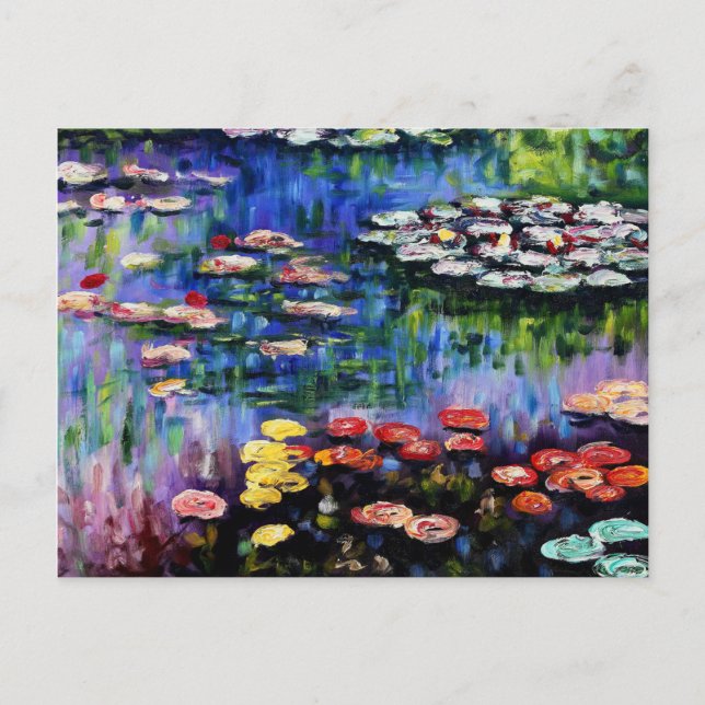 Claude Monet Vatten Lilies 1916 Fine Art Vykort (Framsida)