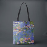 Claude Monet Vatten Lilies, 1916 Tygkasse<br><div class="desc">Vatten Lilies är en vacker prästmålning av stil-blomman som skapades av Fransk Impressionist artist Claude Monet 1916 och som visade en av hundratals av hans vatten-lila dammmålningar från sitt hem i Giverny,  Frankrike.</div>