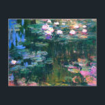 Claude Monet - Vatten Lilies (1917) Vykort<br><div class="desc">Claude Monets "Vatten Lilies" är en berömd serie målningar som skapades av den Fransk konstnären för intryck 1917. Den här serien visar Monets älskade trädgård i vatten, som han odlade i sitt hem i Giverny, Frankrike. Målningen "Vatten Lilies" från den här serien visar att Monets namnteckning stil för att fånga...</div>