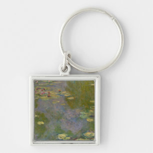 Claude Monet Vatten Lilies, 1919 Fyrkantig Silverfärgad Nyckelring