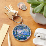 Claude Monet - Vatten Lilies, 1919, Rund Silverfärgad Nyckelring<br><div class="desc">Berömd,  1919,  av Claude Monet,  Vatten Lilies.</div>