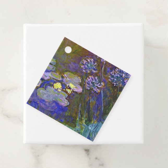 Claude Monet Vatten Lilies Agapanthus Gåvor Etiketter (På plats)