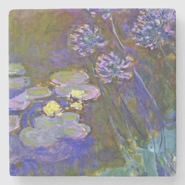 Claude Monet Vatten Lilies Agapanthus Stenunderlägg (Framsidan)